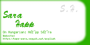 sara happ business card